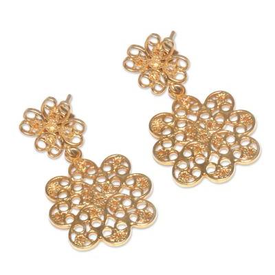 'Andean Blossom' - Artisan Crafted Gold Vermeil Filigree Dang