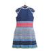 'Hmong Hill Tribe-Inspired Cotton Blend Sheath Dress in Blue'
