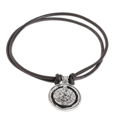 'Mayan Astrology-Themed Nickel Pendant Necklace with Toj Sign'
