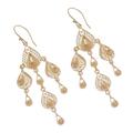 Gold Sunrise Dew,'24k Gold Plated Sterling Silver Filigree Earrings from Peru'