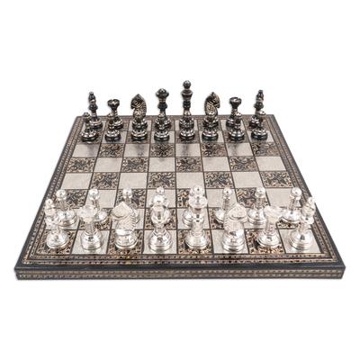 Rewari's Challenge,'Traditional Brass Chess Set wi...