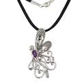'Island Butterfly' - Handmade Indonesian Silver and Amethyst Necklace