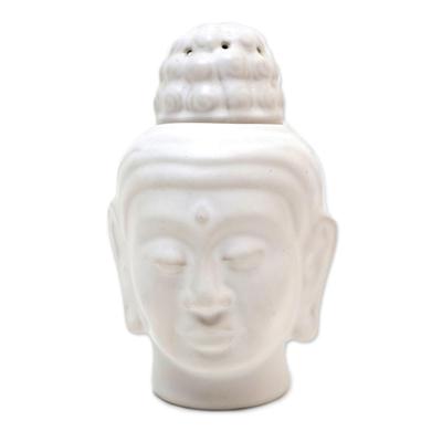Buddha Burner,'Artisan Crafted Buddha-Themed Ceramic Oil Warmer'