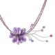 'Lilac Floral Chic' - Beaded Amethyst Flower Necklace
