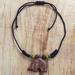 Faithful Elephant,'Hand Carved Sese Wood African Elephant Cord Necklace'