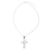 Sacred Heart in Silver,'Chain & Cord Sterling Silver Cross Pendant Necklace'