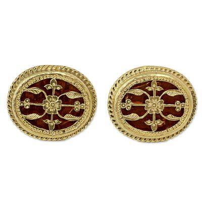 Golden Glory,'Hand Made Gold and Glass Cufflinks f...