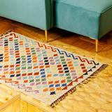 Colors from the Silk Road,'Handwoven Wool Area Rug in a Colorful Palette (2.5x4)'