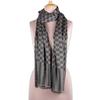 Timeless Taupe,'Handloomed Checkered Wool Scarf in Onyx and Light Taupe'