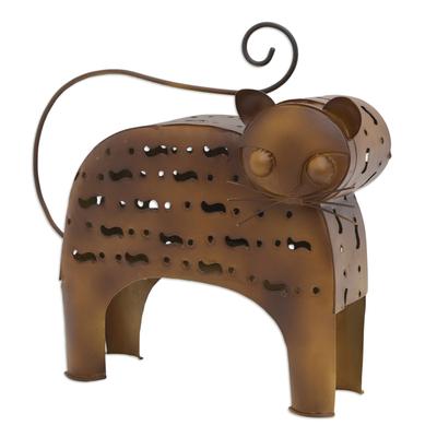 'Cat-Themed Decorative Home Accent Handcrafted from Iron'