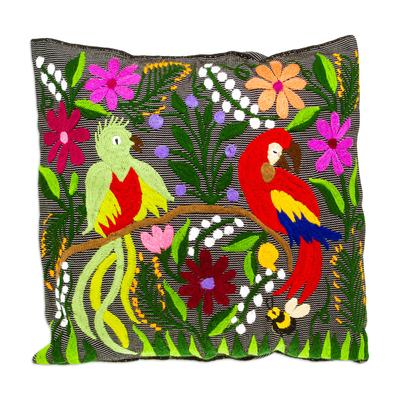 Jungle Friends,'Bird Motif Cotton Cushion Cover'