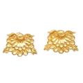 Shiny Dandelion,'Gold-Plated Dandelion Themed Stud Earrings from Bali'