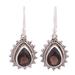 Smoky Drop,'Handmade Smoky Quartz and Silver Earrings from India'