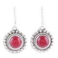 Red Mystique,'Red Jasper and Sterling Silver Dangle Earrings from India'