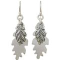 Oak Leaf Shadow,'Double 925 Sterling Silver Oak Leaf Artisan Crafted Earrings'