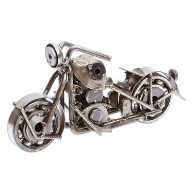 'Rustic Standard Motorbike' - Handcrafted Rustic Sculpture of Recycled Auto Par