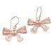 Lovely Ribbon,'Hand Crafted Rose Gold Plated Dangle Earrings'