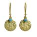 Aqua Harvest Moon,'Artisan Crafted 24k Gold Plated Calcite Earrings Thailand'