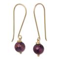 Songkran Moon,'Gold Vermeil Amethyst Dangle Earrings'