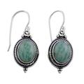 Amazonite dangle earrings, 'Jungle Charm'