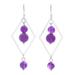 Violet Star,'Amethyst and Sterling Silver Dangle Earrings'