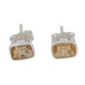 Subtle Flair,'Sterling Silver Stud Earrings with Citrine Gemstone'