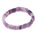 Divine Purple,'Handmade Purple and White Agate Beaded Stretch Bracelet'