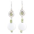 Spring Chill,'Handcrafted Agate and Peridot Dangle Earrings from India'