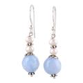 Glorious Day,'Blue Aventurine and Cultured Pearl Dangle Earrings'