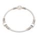 Oval Trio,'Oval Pattern Sterling Silver Bangle Bracelet from Bali'