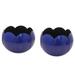 Royal Scallop,'Antiqued Royal Blue Steel Tealight Holders (Pair)'