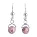 Infinite Warmth,'Sterling Silver Dangle Earrings with Natural Rhodonite Beads'