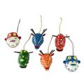 Colorful Animals,'Hand Crafted Animal Ornaments from Guatemala (Set of 6)'