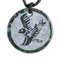 Tz'ikin Eagle,'Hand-Carved Jade Eagle Pendant Necklace from Guatemala'