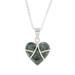 Loving Destiny,'Jade and Sterling Silver Heart Pendant Necklace'