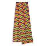 Wisdom for Two,'Two Strips Handwoven Yellow and Purple African Kente Scarf'
