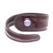 Rugged Solitaire in Purple,'Men's Brown Leather and Amethyst Bead Tapered Wrap Bracelet'