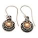 Spring Gold,'18k Gold-Accented Dangle Earrings Crafted in Bali'