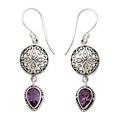 'Kintamani' - Sterling Silver and Amethyst Dangle Earrings