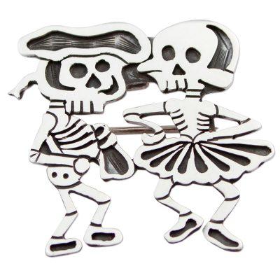 Skeletal Matador Dance,'Signed Brooch Pendant from...