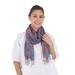 'Tied-Dyed Cotton Wrap Scarf in Pink and Purple from Thailand'