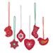 Holiday Fusion,'Set of 6 Jute Ornaments with Embroidery from India'