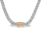Elegant Form,'22k Gold Accent Sterling Silver Pendant Necklace'