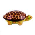 'Hand-Painted Papier Mache Turtle Decorative Box from India'