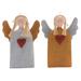 Love Angels,'Gold and Silver Wood Angel Statuettes from Bali (Pair)'