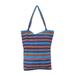 Multicolor Feast,'Hand Woven Striped Tote Bag with Three Inner Pockets'