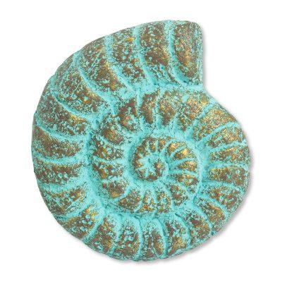 Recycled paper wall sculpture, 'Fossilized Nautilus'
