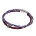 Chiang Mai Twilight,'Iolite and Hematite Bracelet with Leather'