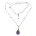 Wreathed Beauty,'Amethyst and Cultured Pearl Pendant Necklace from Bali'