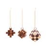 Creative Christmas,'Small Wooden Puzzle Ornaments (Set of 3)'